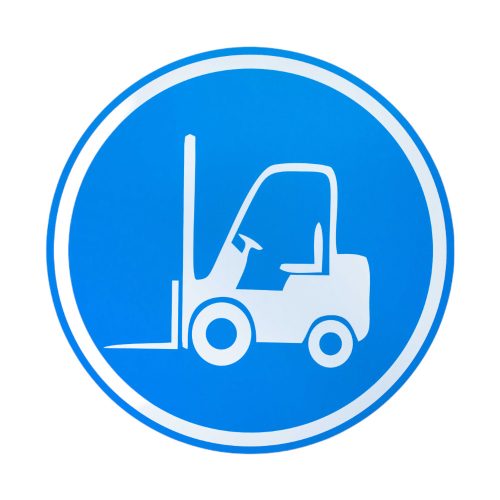 Forklift trucks floor sign 500 mm blue circle