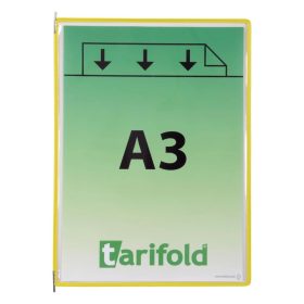 Bemutatótábla A3, sárga, álló, felül nyitott