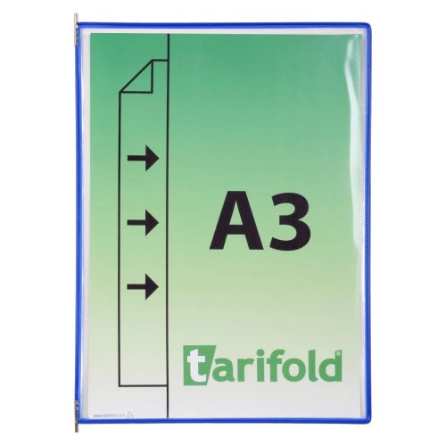 Bemutatótábla A3, kék, álló, belső oldalt nyitott