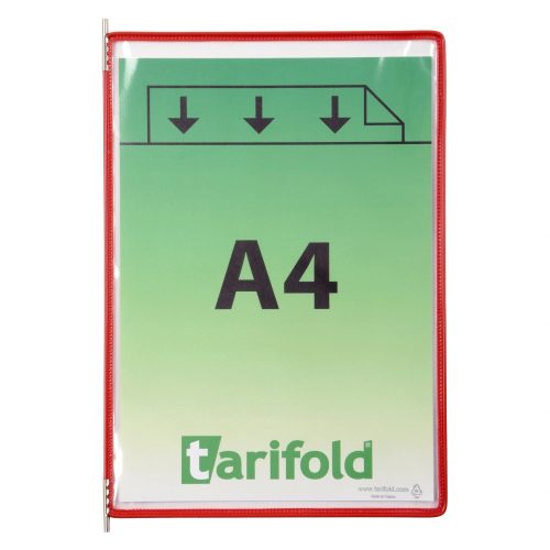 Bemutatótábla A4, piros, álló, felül nyitott