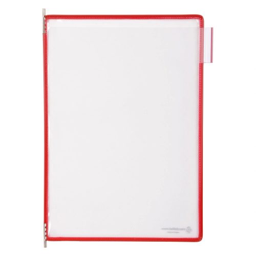 Bemutatótábla A4, piros, álló, felül nyitott