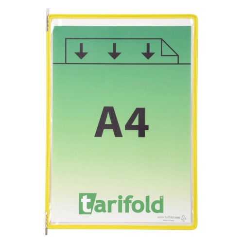 Bemutatótábla A4, sárga, álló, felül nyitott
