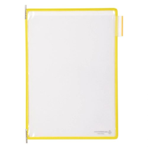 Bemutatótábla A4, sárga, álló, felül nyitott
