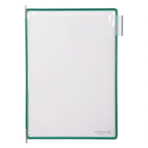 Bemutatótábla A4, zöld, álló, felül nyitott