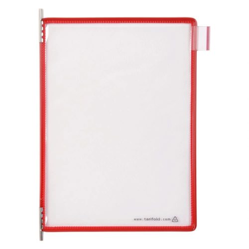 Bemutatótábla A5, piros, álló, felül nyitott