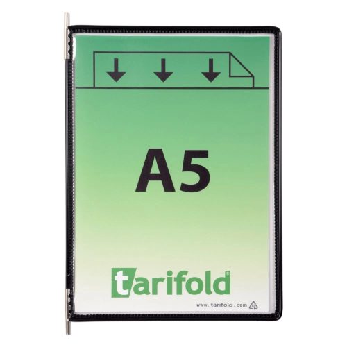 Bemutatótábla A5, fekete, álló, felül nyitott