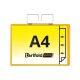 Identification pouch, A4, horizontal, with metal hanger, with metal frame, yellow, 10 pcs