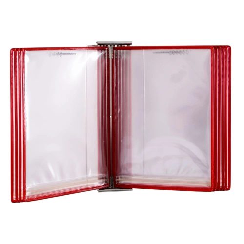 Fali tartó A4  rozsdamentes + 10 vízálló bemutatótábla, piros