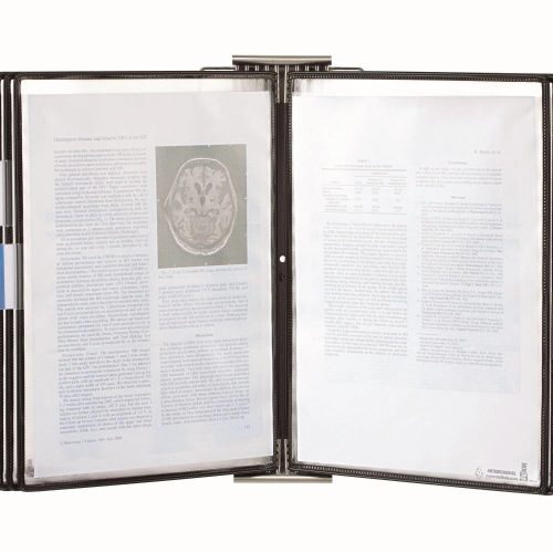 Sterifold stainless steel antimicrobial wall holder A4, metal + 10 display boards, mixed