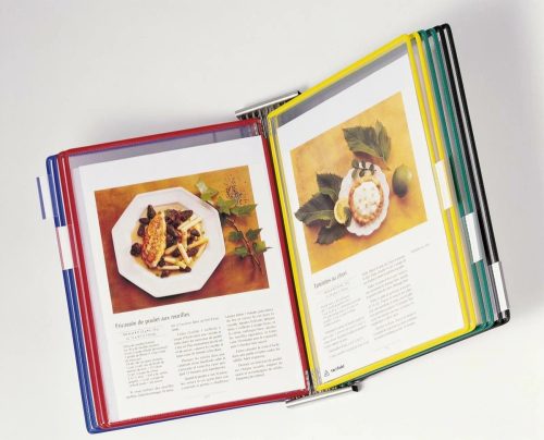 Fali tartó szett, A4, fém, rozsdamentes, + 10 db  bemutatótábla, vegyes