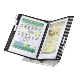   Sterifold antimikrobiális asztali szett A4, fém, + 10 db  bemutatótábla, fekete