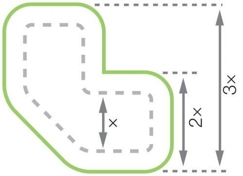 GEToolbox® L shape 'ExtraLife floor marking' protected film 100 mm