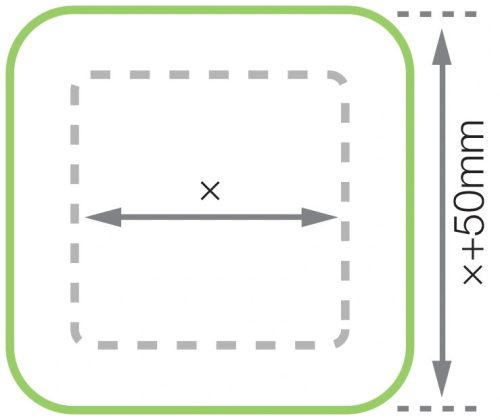 GEToolbox® Quadrant shape 'ExtraLife floor marking' protected film 100 mm
