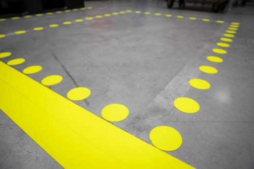 GEToolbox® PONT Alakú Masszív padlójelölés 75 mm SÁRGA