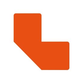 GEToolbox® L Alakú Masszív padlójelölés 50 mm NARANCS