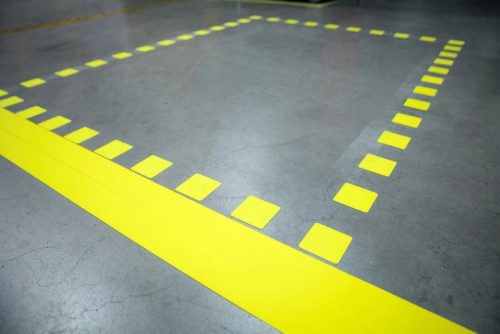 GEToolbox® Négyzet Alakú Masszív padlójelölés 75 mm SZÜRKE