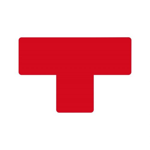 GEToolbox® T Alakú Masszív padlójelölés 50 mm PIROS