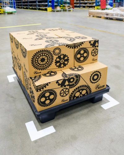 GEToolbox® L Alakú Hosszú Masszív padlójelölés 50 mm PIROS