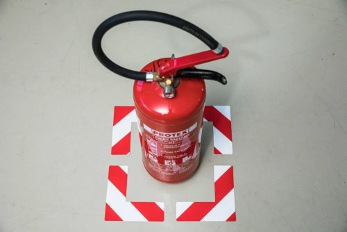 GEToolbox® L Alakú Hosszú Masszív padlójelölés 50 mm FEHÉR-PIROS