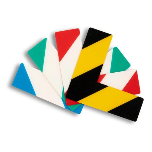 GEToolbox® L Alakú Hosszú Masszív padlójelölés 50 mm FEHÉR-KÉK