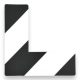 GEToolbox® Dlhý tvar L Masívne značenie podlahy 75 mm biela-čierna
