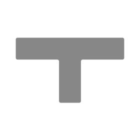   GEToolbox® T Alakú Hosszú Masszív padlójelölés 75 mm SZÜRKE