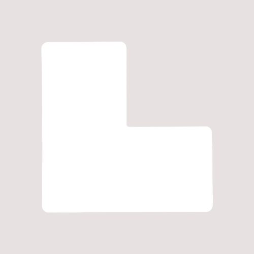 GEToolbox® Rövid L alakú Flexibilis padlójelölés 75 mm FEHÉR