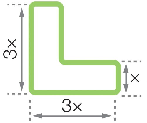 GEToolbox® L Alakú Hosszú Masszív padlójelölés 75 mm SÁRGA-FEKETE