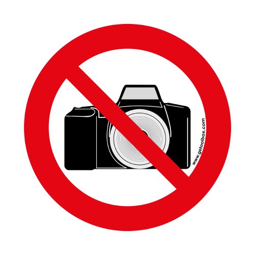NO PHOTOGRAPHS!' FLOOR SIGN 300 mm