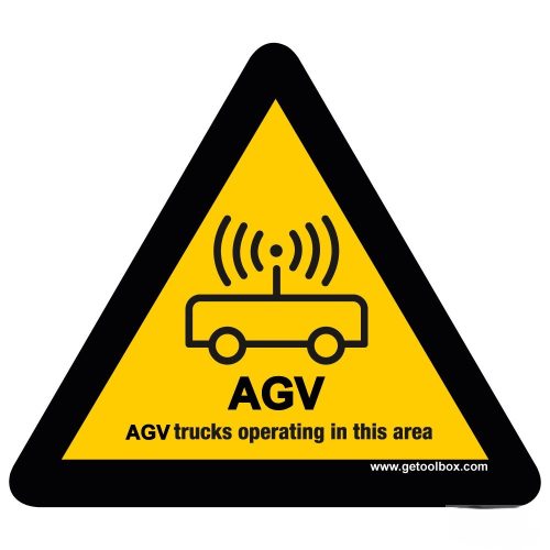 "WARNING! AGV TRUCKS OPERATING IN THIS AREA!" FLOOR SIGN 300 mm