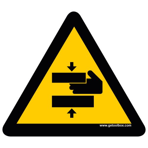 WARNING OF HAND INJURIES' FLOOR SIGN 300 mm