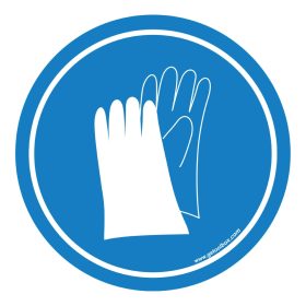   "VÉDŐKESZTYŰ HASZNÁLATA KÖTELEZŐ" PADLÓ SZIMBÓLUM 