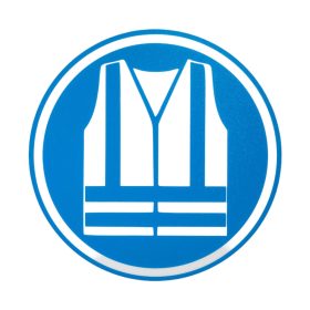   "LÁTHATÓSÁGI MELLÉNY HASZNÁLATA KÖTELEZŐ" PADLÓ SZIMBÓLUM 