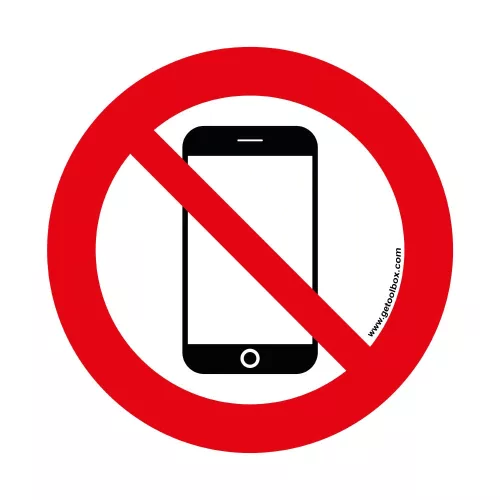 TELEFON HASZNÁLATA TILOS' padló szimbólum 500 mm