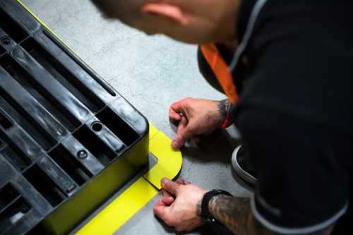 GEToolbox® Sarokelem GET padlójelölő szalaghoz 50 mm TRAFFIC SÁRGA