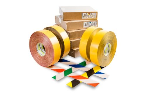 Durable Floor Marking Tape 100mm x 50m GREEN-WHITE