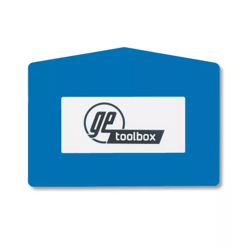 GEToolbox® Text Window Floor marker "Plus Arrow" A4 BLUE