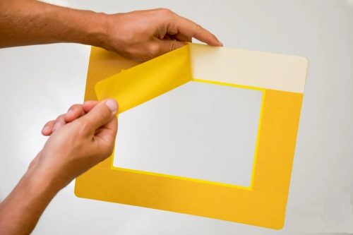 GEToolbox® Text Window Floor marker "Plus" A4 YELLOW