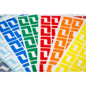   GEToolbox® Asztali tárhely jelölés Hosszú L-forma 10 mm FEHÉR