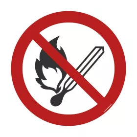   Nyílt láng használata tilos  Fire open ignition source and smoking prohibited P003 400 mm biztonsági jel