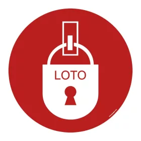   LOTO (kizárás-táblázás) tiltó padlójel 300 mm-es biztonsági padlójel